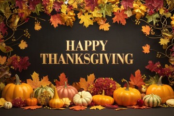 Happy Thanksgiving day social media post celebration illustration background thanksgiving greeting autumn concept
