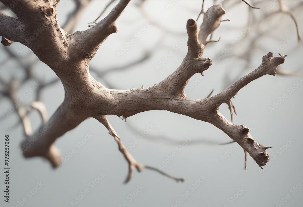 Poster dry tree branch isolated