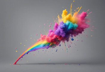 Explosion of pride rainbow paint isolate