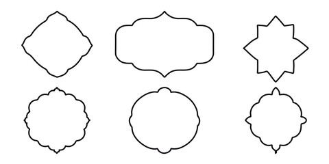 Isolated vintage frames set on a white backdrop. Decorative border. Vector 
