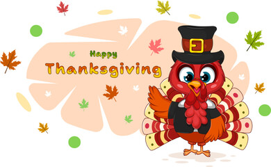 Naklejka premium Thanksgiving Turkey Card