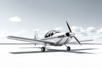 A lightweight sport airplane isolated on a white background