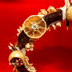 Christmas crown - handmade ornaments with raw materials