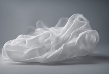 Floating white fabric blowing isolate