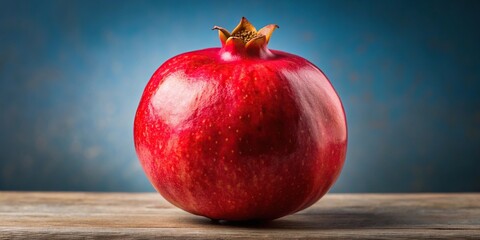 Close-up of a ripe red pomegranate