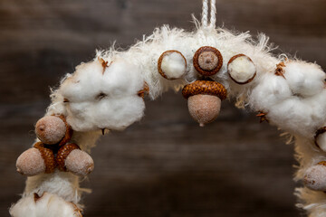 Christmas crown - handmade ornaments with raw materials