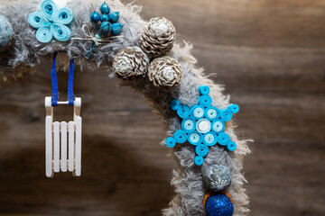 Christmas crown - handmade ornaments with raw materials
