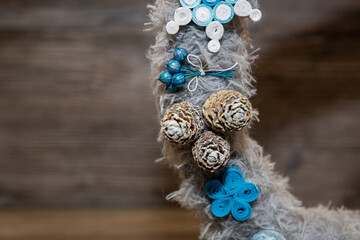 Christmas crown - handmade ornaments with raw materials