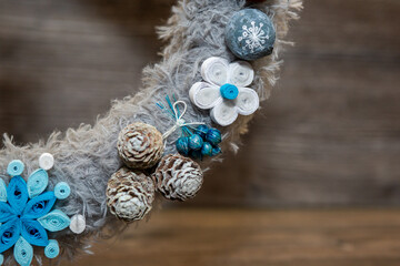 Christmas crown - handmade ornaments with raw materials
