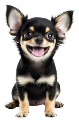 PNG Happy Chihuahua puppy sitting and smiling indoors