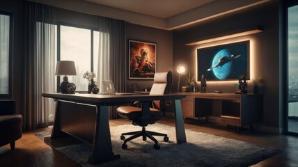 Amazing home office for art designer
