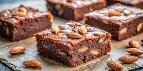 Close-up of homemade Paleo Almond Flour Brownies