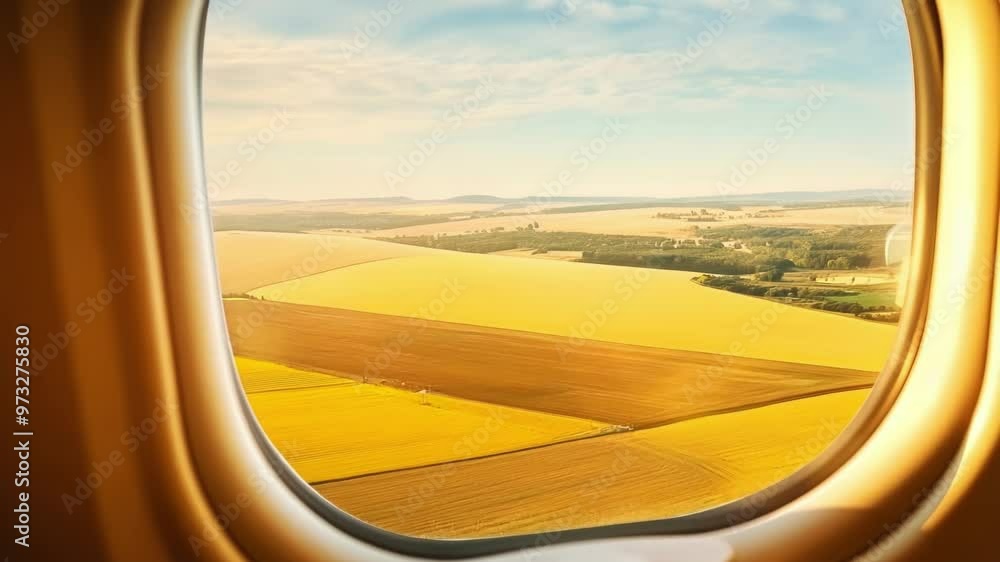 Poster enjoying the view of endless farm fields bathed in the warm light of the setting sun, while flying a