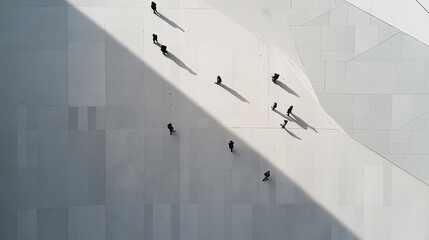 A group of people are walking on a sidewalk in front of a building