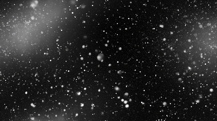 Obraz premium Seamless pattern with snowflakes in various sizes and shapes on a black background, representing a winter night with falling snow.