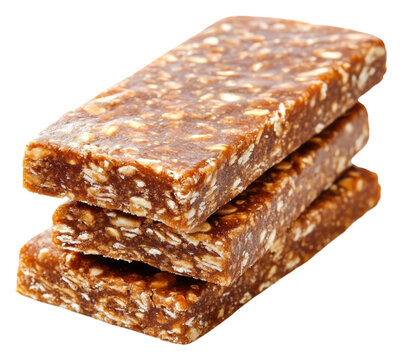 PNG Healthy snack bars stacked on a white background