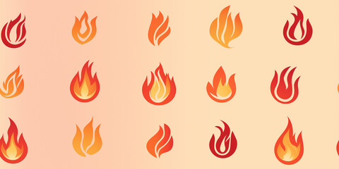 Fire pattern with stylized flames in red, orange, and yellow tones. Seamless tile design, suitable for hot, energetic, or fire-themed projects.