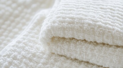 This three-piece plush bath towel set is brand new and features a close-up shot of woven terrycloth. The towels are ultra-absorbent, made from 100% cotton, and are perfect for use in hotels, spas