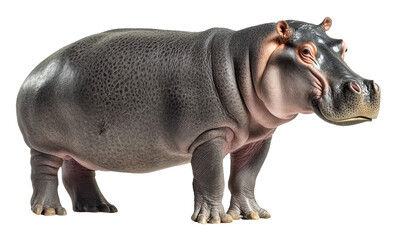Fototapeta premium PNG Realistic model of a hippopotamus in a studio