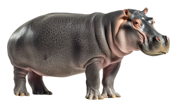 PNG Realistic model of a hippopotamus in a studio