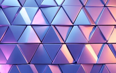 Fototapeta premium Futuristic, High Tech, colored background, with a triangular block structure. Wall texture with a 3D triangle tile pattern. 3D render 