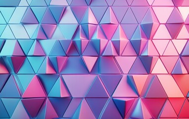 Fototapeta premium Futuristic, High Tech, colored background, with a triangular block structure. Wall texture with a 3D triangle tile pattern. 3D render 
