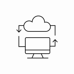 computer cloud share icon sign vector