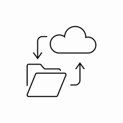 data cloud folder icon sign vector