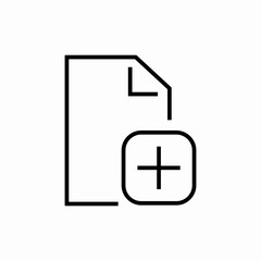 Fototapeta premium file document add plus icon sign vector