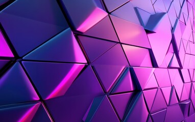 Obraz premium Futuristic, High Tech, colored background, with a triangular block structure. Wall texture with a 3D triangle tile pattern. 3D render --ar 8:5 --v 6.1 Job ID: ffd9abbb-f4e6-4638-8dbf-d5c466aefe84