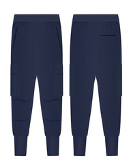 Blue tracksuit bottom. vector illustration