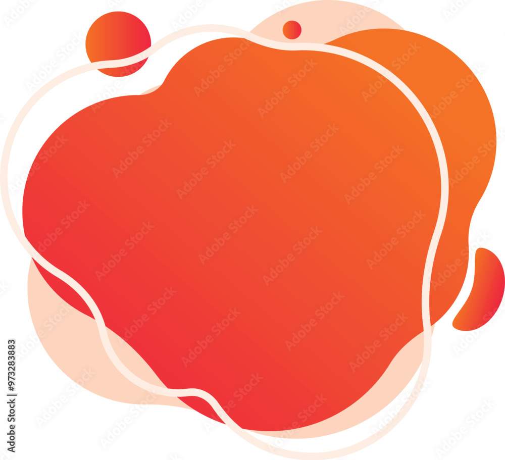Poster modern abstract graphic design element with flowing shapes and a red orange gradient is providing co