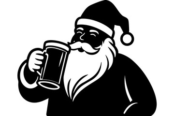  a Drinking Beer Santa Claus Christmas Graphic vector