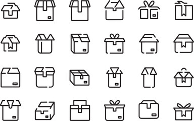 Vector Shipping and delivery thin line icon set with background