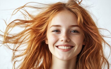 Fototapeta premium Yang and Pretty smiled face on studio background