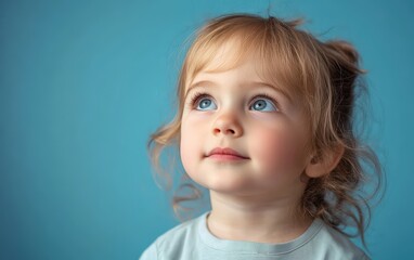 Yang and Pretty smiled face on studio background