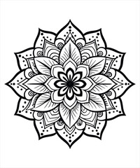 A Mesmerizing Mandala Design Featuring Harmonious Geometric Patterns, Radiating Balance, Tranquility, and Artistic Elegance in a Circular Form with Floral and Abstract Motifs Encapsulating Inner Peace