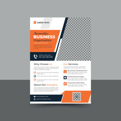 Corporate business flyer template design Brochure design, cover modern layout,  poster,  colorful business proposal, promotion, advertise, publication,  orange, black color., vector  editable template