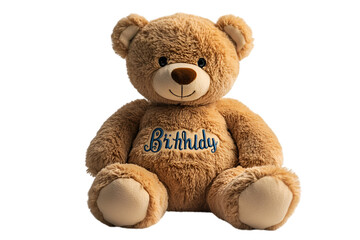 Obraz premium a teddy bear with a birthday sign
