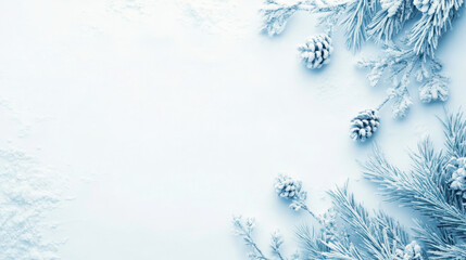 A white background with blue highlights, perfect for showcasing winter-themed products. Ideal for presentations, branding, or promoting cosmetics, cars, and food.