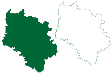 Haveri district (Karnataka State, Republic of India, Belgaum division) map vector illustration, scribble sketch Haveri map