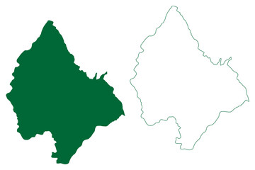 Haridwar district (Uttarakhand or Uttaranchal State, Republic of India) map vector illustration, scribble sketch Haridwar map