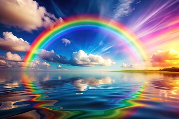 Colorful flowing rainbow background © Chanchai