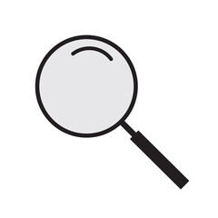 Search magnifying glass flat icon for apps and websites. Color editable