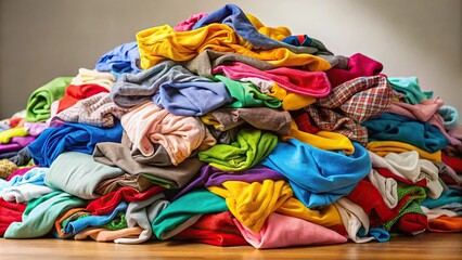 Fototapeta premium Colorful laundry pile background