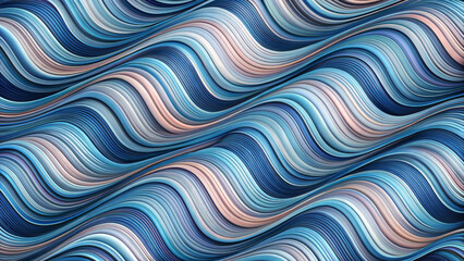 Elegant wavy pattern in cool blue and soft pink tones creating a seamless design