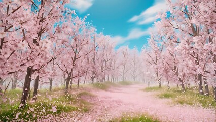Fototapeta premium Spring blossom background with pink flowers