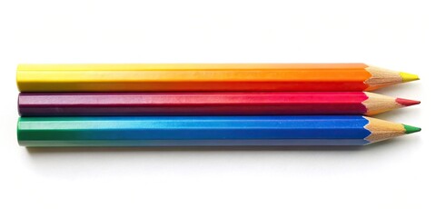 Fototapeta premium Colorful pencil standing upright on white background