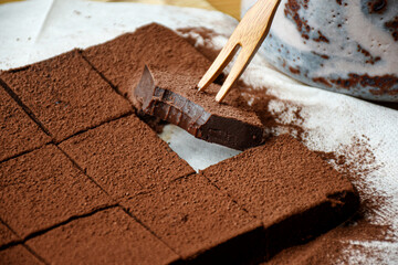 Japanese Nama Chocolate is a type of ganache, which is made from a mix of melted cacao and fresh...