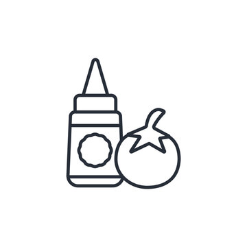 recommend clip art: Ketchup icon. vector.Editable stroke.linear style sign for use web design,logo.Symbol illustration.